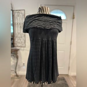 People Like Frank Striped Off Shoulder Cowl Knit Top Large